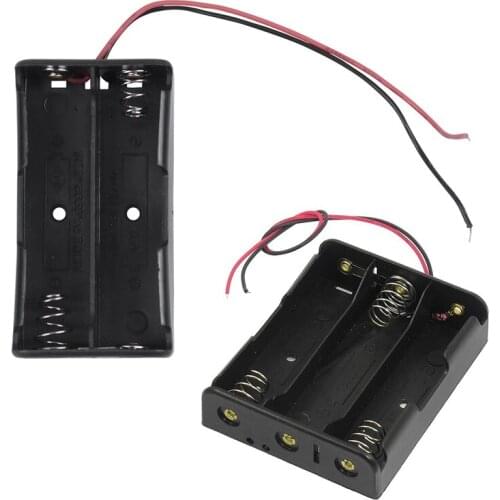 1Pcs Black 2 x 3.7V 18650 Pointed Tip Batteries Battery Holder Case W Wire Leads & 1Pcs Series 3.7V Flat Tip Battery Holder Case