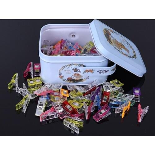 100pcs Multicolor Sewing Quilting Clips Binding Clamps for Crafting Crochet Knitting Patchwork Accessories