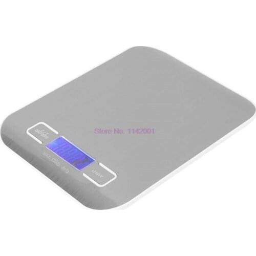 20 pcs Silver Digital Scales 5kg*1g Weights Scale Stainless Steel Electronic Balance Measure LED Display Kitchen Scale