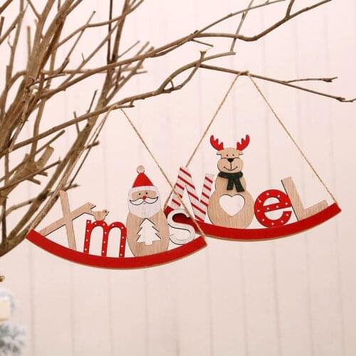 2021 Christmas Pendants Swing Home hanger Xmas Hanging Decorations Home Decor Wooden Horse Door Hanging Decor kid child Gift