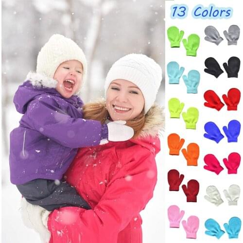 3# Infant Baby Cute Knit Mittens Hot Girls Boys Of Winter Warm Gloves New Year Gifts For Kids Kids Mitten Kids Winter Gifts