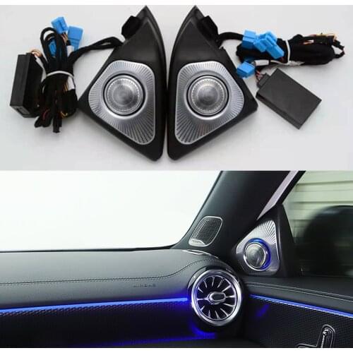 64 color LED Car Interior Ambient Light Auto 3D Rotary Tweeter Speaker For Mercedes-Benz A-Class W177 GLB led Treble Lamps