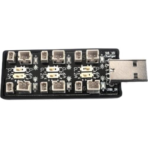 6CH 1S LiPo Battery USB Charging Adapter 3.7V/4.2V Micro JST 1.25 JST-PH 2.0 mCX mCPX
