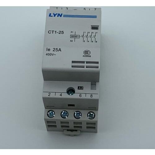 Household AC Contactor CT1-25 4P 16A 20A 25A Switch Contact 220v/240v 4NO 3NO1NC 2NO2NC Guide Installation