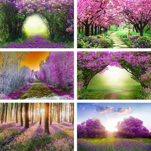 Avezano Photography Background Spring Garden Lavender Purple Pink Flower Baby Shower Birthday Backdrop Photo Studio Photophopne