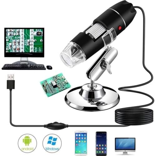 Mega Pixels 1600X 8 LED Digital Microscope USB Endoscope Camera Microscopio Magnifier Electronic Stereo Tweezers Magnification