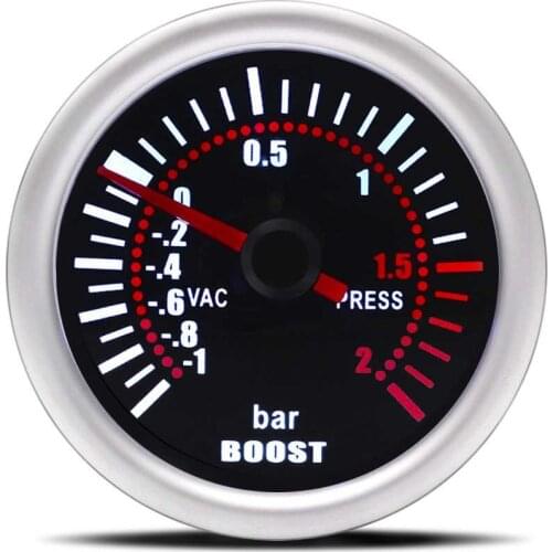 Digital Universal 52mm Car Turbo Boost Vacuum -1~2 BAR Gauge Press Pressure Gauge Pointer Meter Smoke Len LED