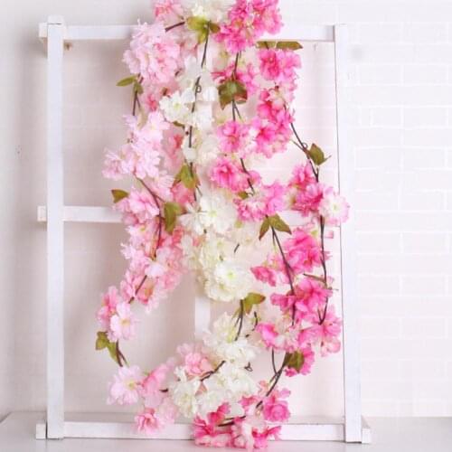 Hydrange wisteria flower vine artificial flower wreath silk garland vine silk wisteria rattan wedding home wall decoration