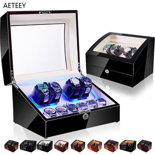 Wooden Tramegger Automatic Rotation Upper Linked List Box Electric Motor Tramegger Elastic Table Pillow Rotation Watch Winder