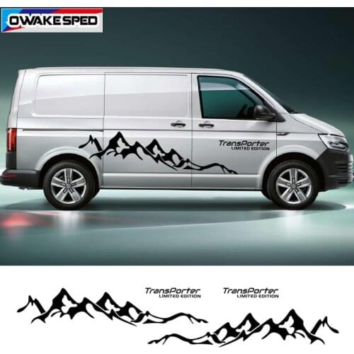 For-Volkswagen Multivan T5 T6 Outdoor Sport California Car Styling Body Door Side Stripes Mountain DIY Vinyl Decal Auto Stickers