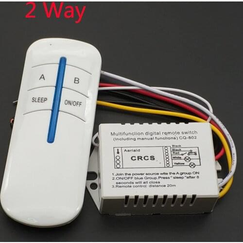 2 Way ON/OFF 220V Wireless Remote Control Switch Lamp Two- Way Remote Control Switch Receiver Transmitter 220 V