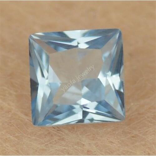 Hot Sale 2x2~12x12mm 108# Blue Color Square Shape Synthetic Spinel Stone Loose Gems For Jewelry Accessory