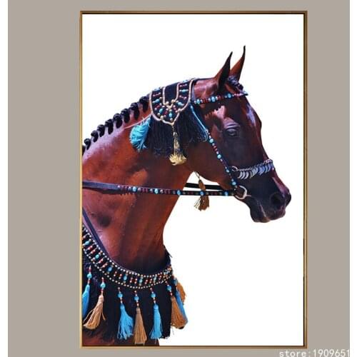 Cotton no frame modern Indian horse canvas printings oil painting printed on cotton living room wall art decoration picture