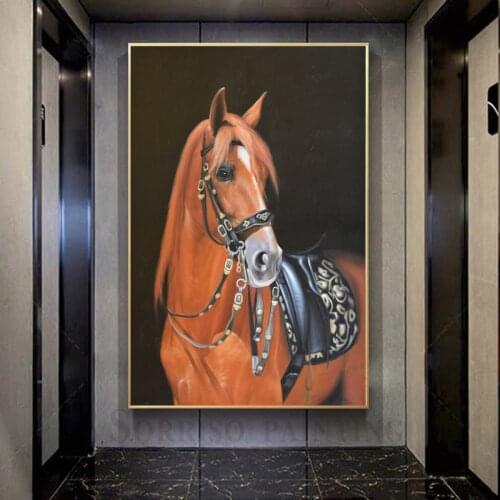 Fine Horse Nordic Canvas Painting Modern Hallway Wall Art Porch Posters And Prints Pictures For Living Room Home Corridor Decor