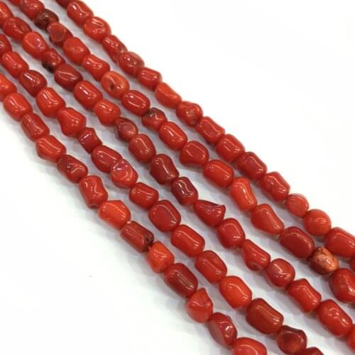 Irregular Coral Beads Red Charm Coral Bead for Jewelry Making DIY Necklace Bracelet Accessories Size 8x9-6x7mm Length 38cm