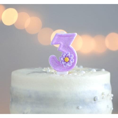 Korean Decoration Purple SunFlower Birthday Cake Candle Toppers Flower Shaped Childrens Birthday Party Cupcake Baking Supplies