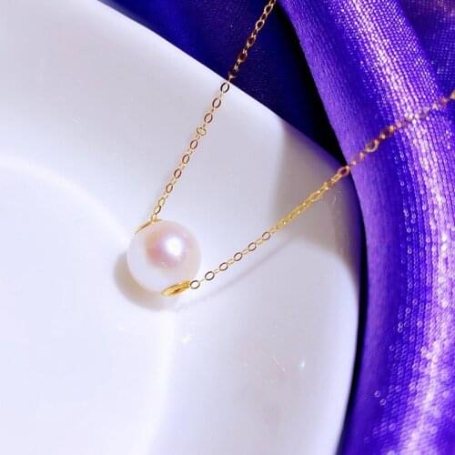MADALENA SARARA 18k gold Freshwater pearl pendant AU750 gold Perfect Round pearl Women necklace Pendant partout clavicle chain