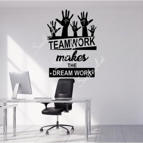Cartoon Text TeamWork Wall Sticker Pvc Wall Art Stickers Modern Fashion Wallsticker For Rooms Decor Waterproof Wall Art Decal