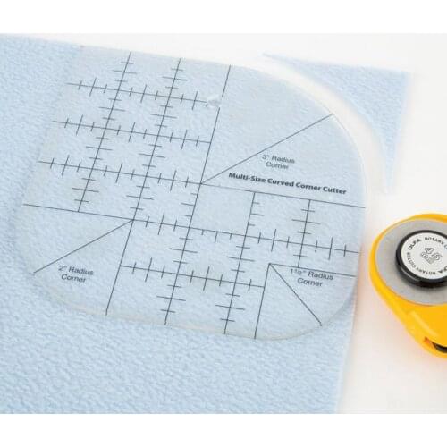 NON slip Multi-size curved corner cutter Quilt Ruler NEW Round 1.5" 2" 3" radius corner #MSSD-01S