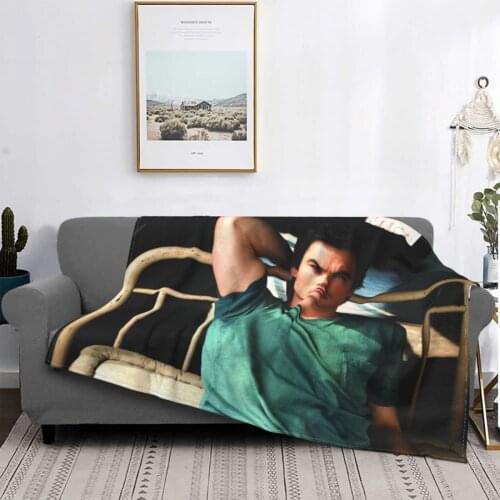 Ian Somerhalder Blanket Coral Fleece Plush Print The Vampire Diaries Multi-function Super Soft Throw Blanket for Sofa Bedroom