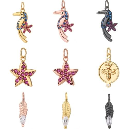 Bird Pendant Charms for Jewelry Making Bulk Gold Charm Animals Pendant Diy Designer Charms for Earrings Necklace Bracelet Copper