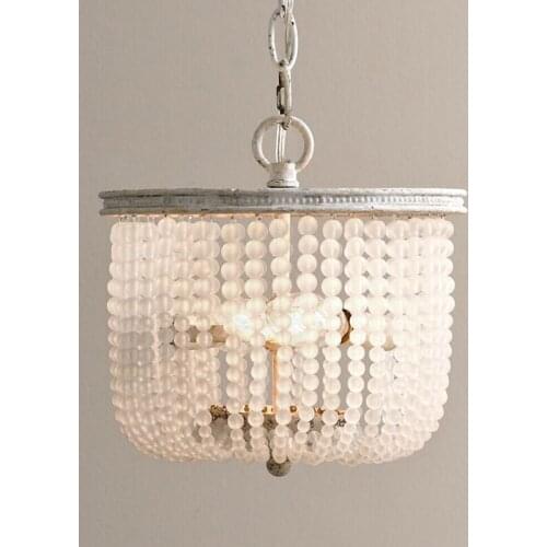 Retro American Crystal Bedroom Pendant Light For Dining Room Restaurant Bedroom Study Room Living Room Hotel LED E14 bulbs