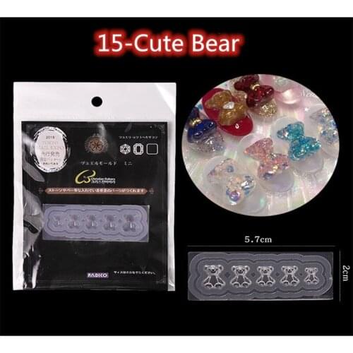 1pcs Silicone Nail Carving Mold 3D Bear Butterfly Mould Stamping Plate Nails Stencils DIY UV Gel Japanese Style Manicure Tools