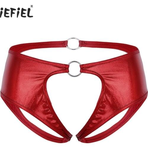 Fetish Womens Sexy Lingerie Crotchless Panties Jockstrap Underwear Lightweight Open Crotch Butt Briefs Panties Exotic Intimates