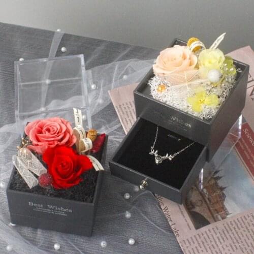 Wrapping Gift Case Gift Box Foldable Flower Box Living Room Wedding Portable Beautiful jewelry box With the bag
