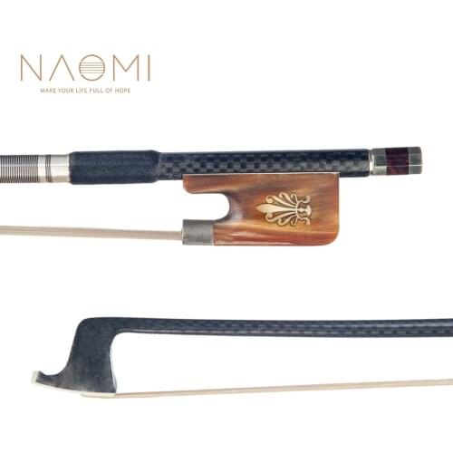 NAOMI Advanced Viola Bow 16" Viola Carbon Fiber Bow Grid Carbon Fiber Stick White Horsehar W/ Ox Horn Frog Durable Use