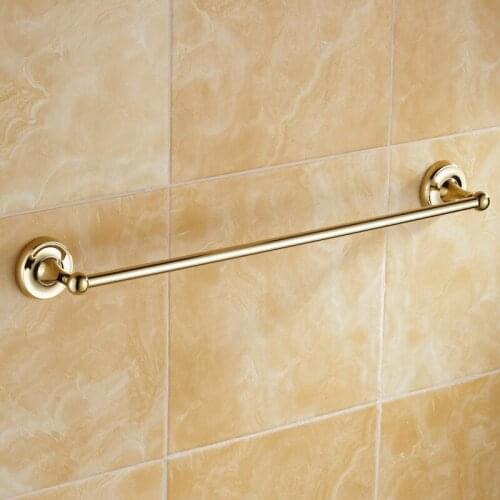Antique Solid Brass Towel Rack, Zirconium Gold Towel Holder Antique European Towel Bar Single Rack 50 60 CM