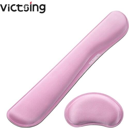 VicTsing PC148 Memory Foam Ergonomic Keyboard and Mouse Wrist Support Pads Mouse Rest Pad Pain Relief Easy Typing for Computer