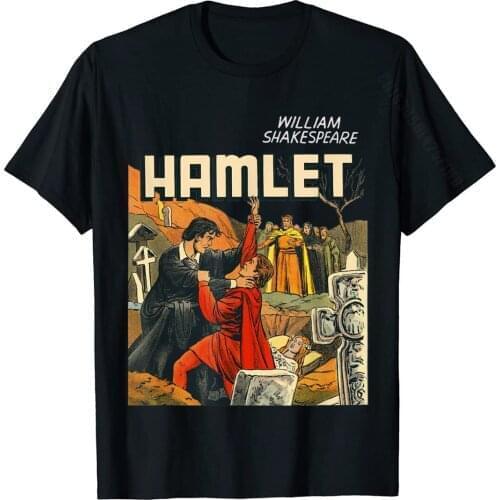 Vintage Hamlet Shakespeare Tshirt-Hamlet Laertes Ophelia Tee T-Shirt Custom Tshirts Tops Shirt For Men Hip Hop Cotton T Shirt