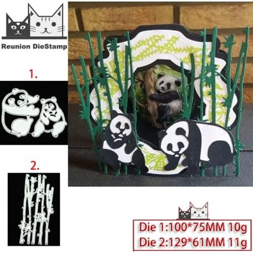 Reunion Panda Bamboo Metal Cutting Dies DIY Scrapbooking Paper Photo Album Crafts Mould Card Embossing Mold Stencils 2021 New