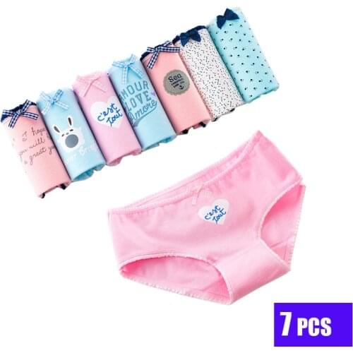 7Pcs/lot Panties For Women girls Briefs Breathable Panties Lingeries Cotton Ladies Underpants Lingerie Girls Everyday wear