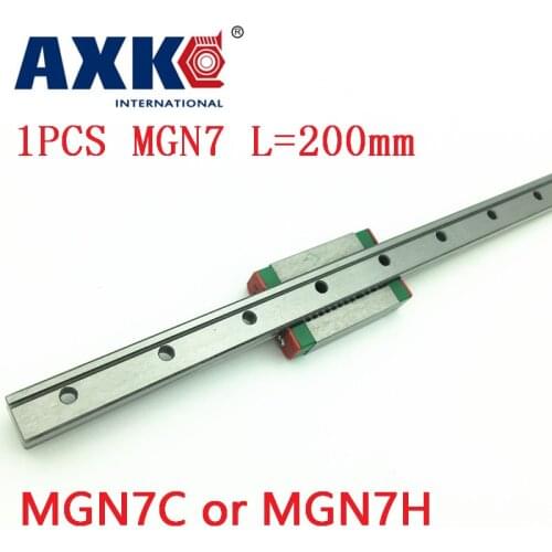 2021 AXK MGN7 inear For 7mm Linear Guide Mgn7 L= 200mm Linear Rail Way + Mgn7c Or Mgn7h Long Linear Carriage For Cnc X Y Z Axis