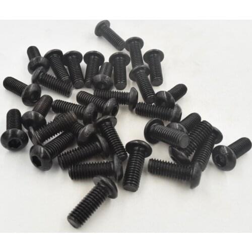 50Pcs Hex Socket Round Head Cap Black Screw M5 Alloy Steel Screws Furniture Fastener Bolt M5 *12mm
