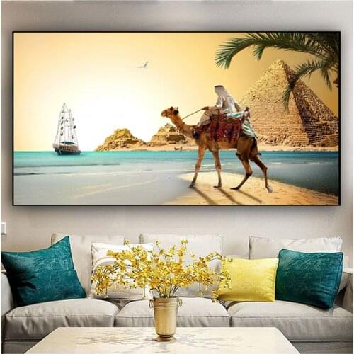 5D Diamond Painting Camel Egypt Pyramids Landscape Diamond Embroidery Rhinestones Painting Cross Stitch Kits Full Display Large