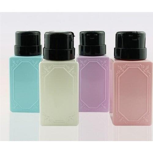 60pcs Full Beauty 200ml Empty Pump Dispenser Nail Tools Bottle for Liquid Alcohol Remover Cleaner Refillable Container