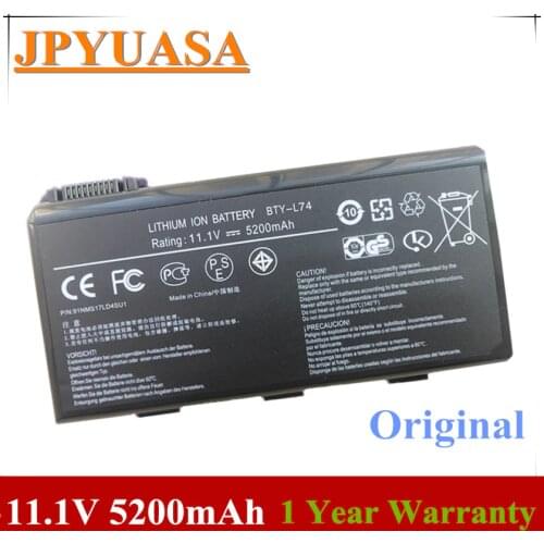 7XINbox 11.1V 5200mAh BTY-L74 BTY-L75 MS-1682 Laptop Battery For MSI A5000 A6000 A6200 CR600 CR610 CR620 CR700 CX600 CX700