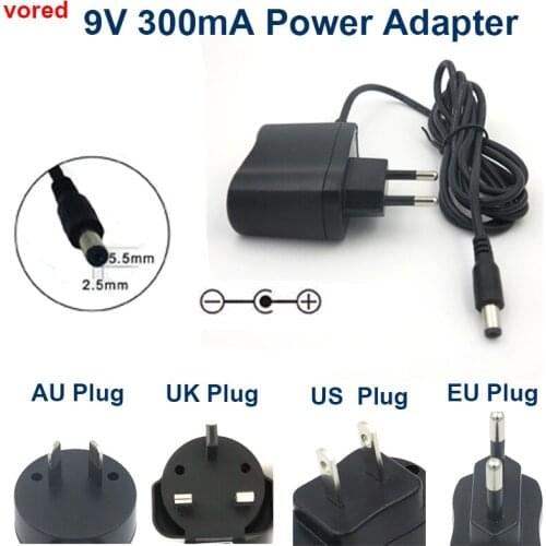 VORED 9V300mA New AC 100V-240V Converter Power Adapter DC 5.5*2.5mm US/EU/UK/AU Plug Power Supply for Electronic scale