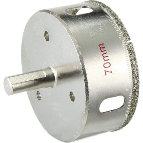 70mm Dia Diamond Particles Coating Tip Hole Saw Drill Bit for Glass