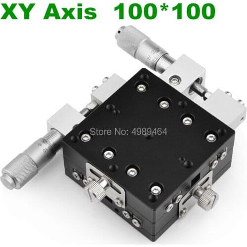 Free shipping XY Axis 100*100 Trimming Station Manual Displacement Platform Linear Stage Sliding Table XY100-L XY100-C LY100-R