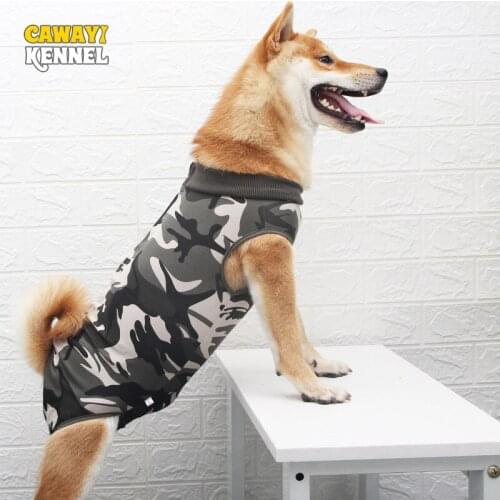 Cawayi Kennel Pet Dogs Jumpsuit Clothes Sterilization Surgical Gown High Elastic Breathable Dog Sterilization Gown After Weaning