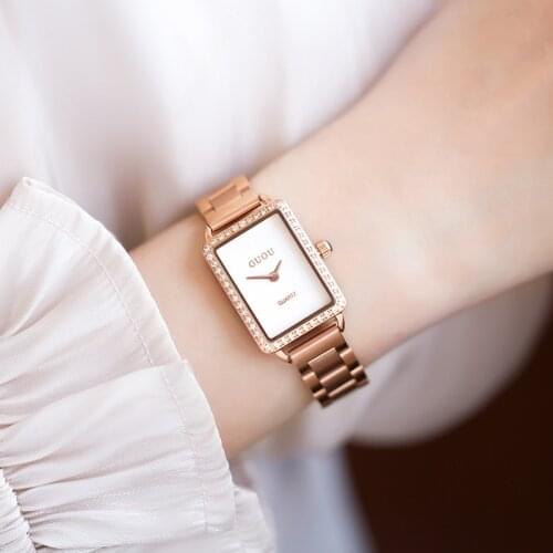 New Ladies Watch Simple Luxury Fashion Steel Band Simple Workplace Small Square Watch Waterproof Womens Watch Quartz Watch