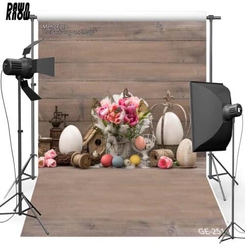 DAWNKNOW Happy Easter Vinyl Photography Background Floor Colorful Egg Polyester Backdrop For Children Photo Studio Props 251