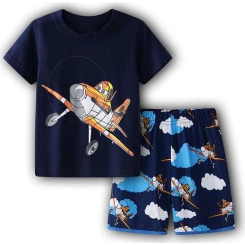 Childrens Pajamas for Girls Animal Print Toddle Boys Pyjamas Kids Short Sleeve Pijama Sleepwear Summer Nightwear Clothing Set