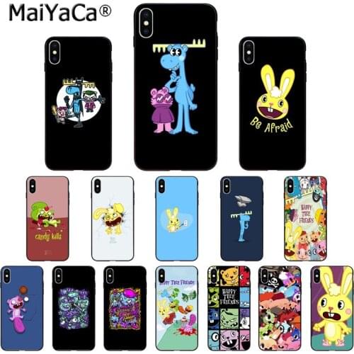 FHNBLJ Happy Tree Friends TPU Soft High Quality Phone Case for iPhone X XS MAX 6 6S 7 7plus 8 8Plus 5 5S XR 11 11pro max