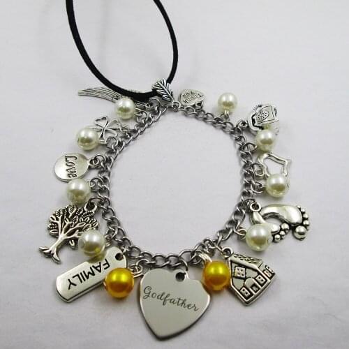 Godfather family theme home love leather stainless steel chain rearview mirror christmas tree decoration Bag ornaments