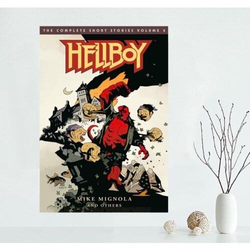 Nice Hellboy Canvas Poster Bedroom Home Decoration Wall Poster Art Print Silk Fabric Gift For Friend 50x75CM,60x90CM